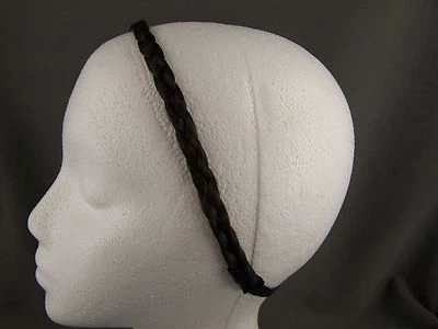 超深棕色编织人造发带头带弹力弹性编织1/2宽 — 第 1/4 张图片