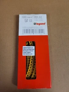 1 Scatola da 300 - Legrand CAB 3 Clip On Marcatore Cavo, Nero su Giallo, Pre-stampato  - Foto 1 di 2