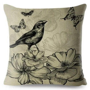 Taie d'oreiller housse de coussin retro vintage en lin 45x45 cm - Imagen 1 de 3