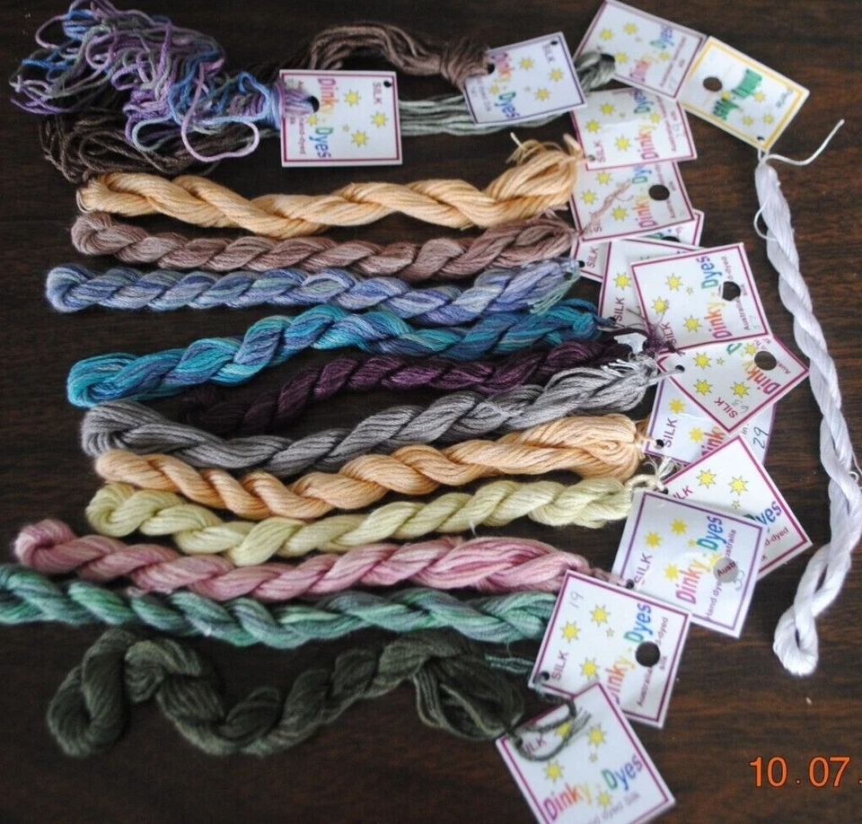 DINKY DYES Silk 6 Strand 8m Hand Dyed Floss THREAD Needlework YOUR CHOICE - Image 1 of 1
