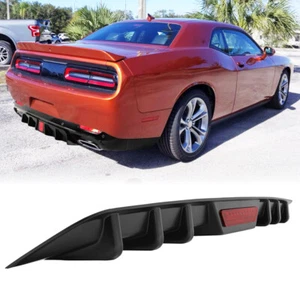 Rear Bumper Diffuser Splitter Lip W/Led Brake Light For Dodge Challenger 2008-23 - Picture 1 of 8