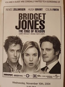 BRIDGET JONES EDGE OF REASON PREMIERE TICKET RE ZELLWEGER HUGH GRANT COLIN FIRTH - Picture 1 of 4