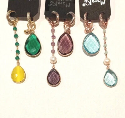 ORECCHINI IN ARGENTO 925 CON PIETRE DI VARI COLORI - Immagine 1 di 4