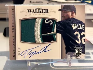 2014 National Treasures #153 Taijuan Walker Black AUTO PATCH RC #04/10 RPA - Picture 1 of 2