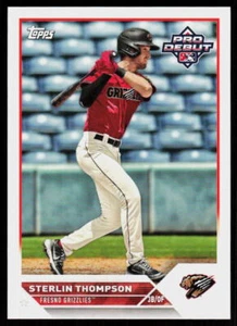 2023 Topps Pro debut STERLIN THOMPSON #PD-185 Baseball FRESNO GRIZZLIES - Picture 1 of 2