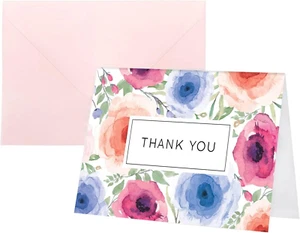 Floral Thank You Watercolor Cards with Envelopes, 20-Pack - Picture 1 of 12