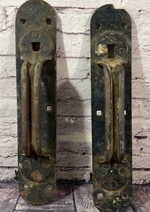 Lot Of 2 - Vintage Metal Door Handles 14.75” x 2.75” x 2.25” - Picture 1 of 12