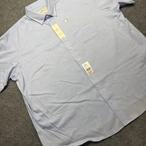 Oak Hill Herren Classic Fit Bügelfrei Kurzarm Blau Knopfleiste 19 Big - Bild 1 von 9