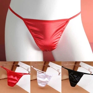 Hombres T-back Seda Satén Sexy Calzoncillos Bikini Cuerdas Bragas Tanga Ropa Interior Calzoncillo - Imagen 1 de 35