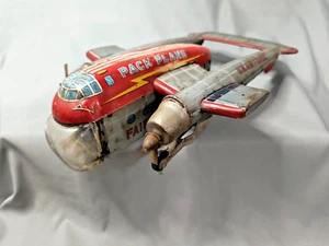 VINTAGE VERY RARE JAPAN TIN LITHO PACK PLANE US AIR FORCE C-120 AIRPLANE TOY - Picture 1 of 8