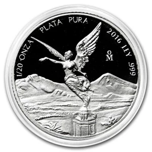 2016 MEXICO LIBERTAD 1/20 oz PROOF 999 SILVER COIN IN ORIGINAL CAPSULE - Picture 1 of 3