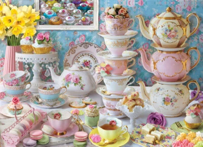 Eurographics Tea Table 1000 Piece Jigsaw Puzzle - Image 1 of 3