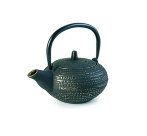IBILI Cast Iron Tea Pot Osaka 0.40 Litre, Black Golden, One Size - Picture 1 of 2