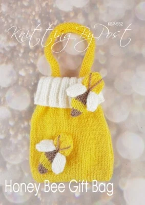 New Knitting Pattern Bee Gift Bag  Knitting by Post Original New A5 Leaflet - Image 1 of 4