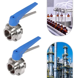 2 Pack  Industry Butterfly Valves Chemical Trigger Handle Butterfly Valve 2 Inch - Picture 1 of 19