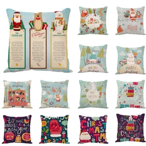 2PCS Polyester Christmas Cushion Waist Throw Pillow Cover Case Square 45 x 45CM - Picture 1 of 41