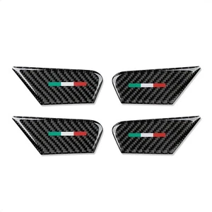 Real Carbon Fiber Inner Handle Cup Bowl Trim Cover Fits 16-23 Giulia Stelvio 952 - Picture 1 of 8