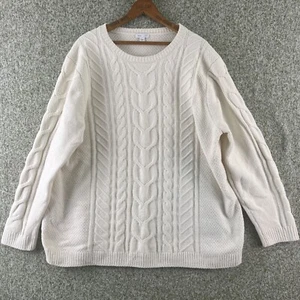 J Jill Suéteres Mujer XL Chenilla Beige Cable Pescador’s Tejido Manga Larga - Imagen 1 de 7