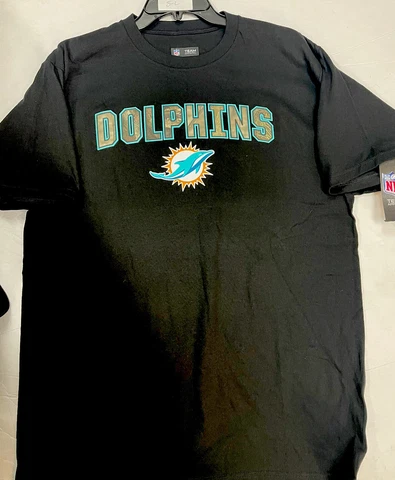 NEW Men's NFL Miami Dolphins Black Shirt Majestic Large Cover