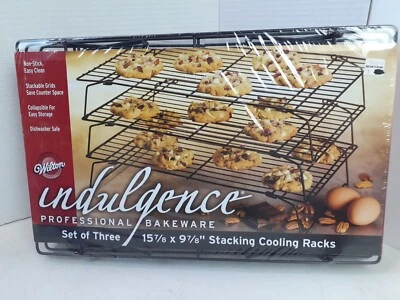 NEW Wilton Indulgence Non-Stick Stacking Cooling Racks 3 Tier Set 15 7/8"x9 7/8" - Image 1 of 4