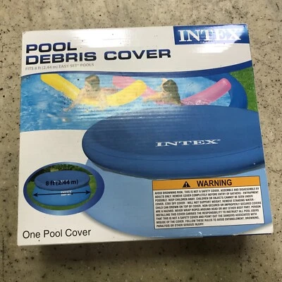 New INTEX Pool Cover: For 8 Foot Round Easy Set Pools – Includes Rope Tie Downs - Image 1 of 4