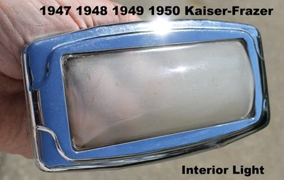 1947  1948 1949 1950 KAISER-FRAZER INTERIOR DOME LIGHT Glass and Bezel - Image 1 of 4