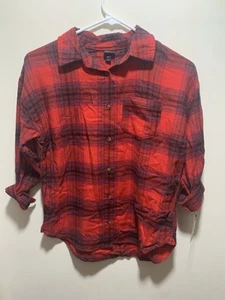 NWT Art class Long Sleeve Red Plaid Button Down Shirt Boys Size M(8) 0121 - Picture 1 of 15