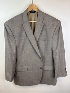 Jos A Bank Blazer Herren 48R Hahnentritt Fensterscheibe Wolle Zwei Knopf Sakko - Bild 1 von 11