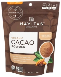 Navitas Organics Naturals Cacao en Polvo Orgánico Crudo 8 OZ (Paquete de 1) - Imagen 1 de 2