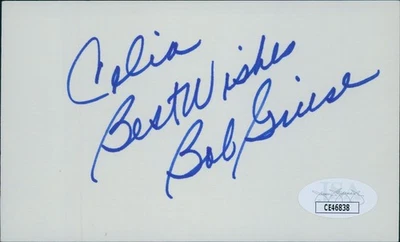 Bob Griese Miami Dolphins Signed 3x5 Index Card JSA Authenticated Personalized - Image 1 of 2