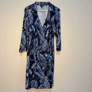 Talbots müheloses Jersey Faux Wickelkleid verspielt Paisley Gr. XL Stretch Karriere - Bild 1 von 7