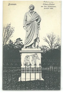 Tarjeta postal Bremen - Vista de la estatua de Olbers / Monumento a Olbers - s/w - Imagen 1 de 2