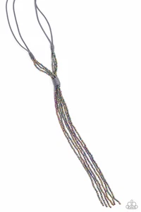 Paparazzi KNOTTED KARMA Silver OIL SPILL Necklace NWT - Picture 1 of 2
