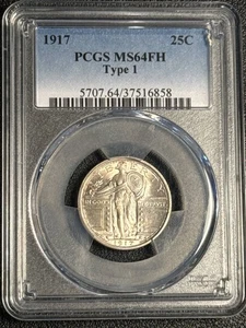 1917 P Quarter Dollars Standing Liberty Quarter PCGS MS-64 FH Type 1 - Picture 1 of 2