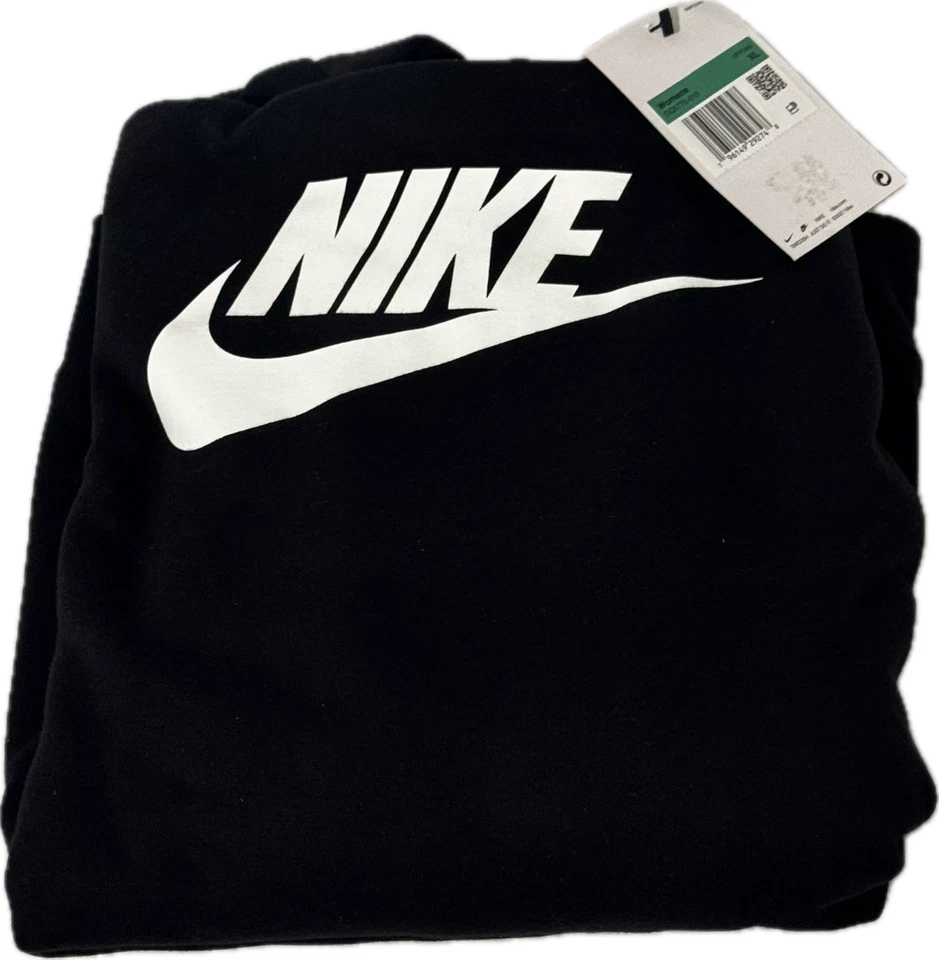 Nike Club Polar Pullover Sudadera con Capucha Negro/Blanco Mujeres Hombres Unisex Talla XL NUEVO Foto 1 de 4