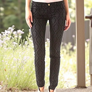 Current Elliott Black Brocade Print Skinny Jeans - Picture 1 of 4