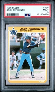 Fleer Jack Perconte 1985 #498 * Mariners * Pop 1 * Ninguno más alto * Como nuevo PSA 9 - Imagen 1 de 1