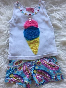 2-teiliges Set Top mit Eistüte/Shorts Größe 2T Heaven Girl - Bild 1 von 4