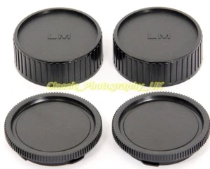 2x Leica M Rear Lens Cap for NOCTILUX Summilux + 2x Body Cap for Leica M9-P M8.2 - Picture 1 of 2