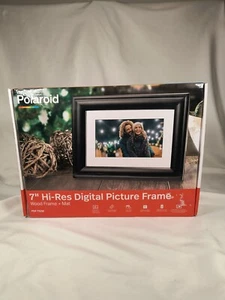 Polaroid 7" High Resolution Digital Picture Frame Black Wood Open Box - Picture 1 of 6