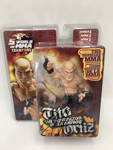 World Of MMA Champions Tito Ortiz Figure Autographed  UFC Damaged Package #Y Cover