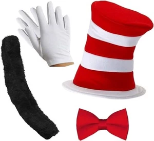 Disfraz de gato loco (sombrero + pajarita + guantes para niños + cola) se vende como se muestra - Imagen 1 de 2