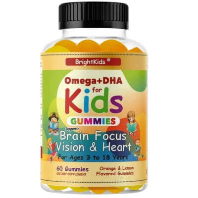 Enfoque cerebral, fórmula de visión, vitamina omega 3 + DHA para niños y adolescentes - 60 gomitas 27/12/25 Foto 1 de 4