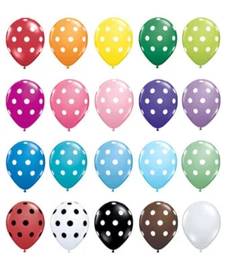 12" LATEX POLKA DOT BALLOONS All Colours Packs of 6, 8 & 12 FREE POSTAGE - Picture 1 of 8