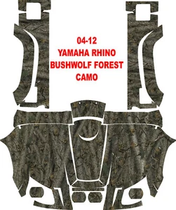 Yamaha Rhino 04-12 side by side BUSHWOLF FOREST 450 660 700 Wrap Decal Sticker  - Bild 1 von 2