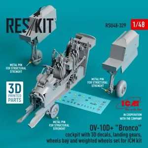 Reskit RSU48-0329 1:48 OV10D Bronco Cockpit with 3D decals landing gears wheels - Picture 1 of 3