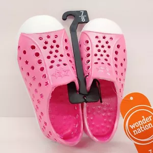 Wonder Nation Pink Foam Molded Sneaker Sandal Girls Size 7/8 Shell Toe - Picture 1 of 8