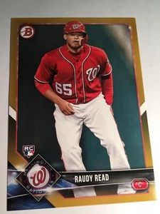 2018 Topps Bowman Jumbo 5x7 Raudy Read Nationals RC 20 Gold /10 - Picture 1 of 1