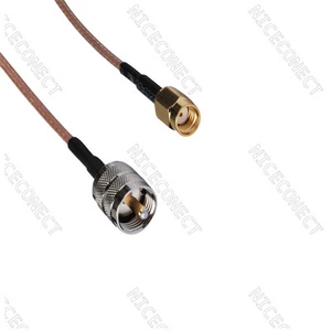 Cable de cola de cerdo macho (pin hembra) a UHF PL259 macho PL-259 RG316 15 cm - Imagen 1 de 3