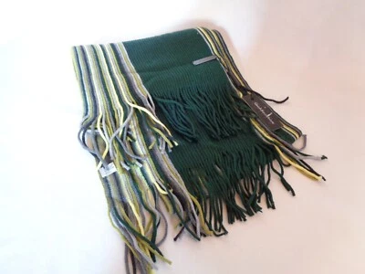 GianMarco Venturi Bufanda Rayas Flecos Acanalados Bosque Verde Multicolor Verde Foto 1 de 4